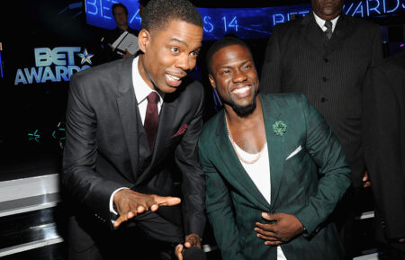 Actors/comedians Chris Rock and Kevin Hart attend the BET AWARDS